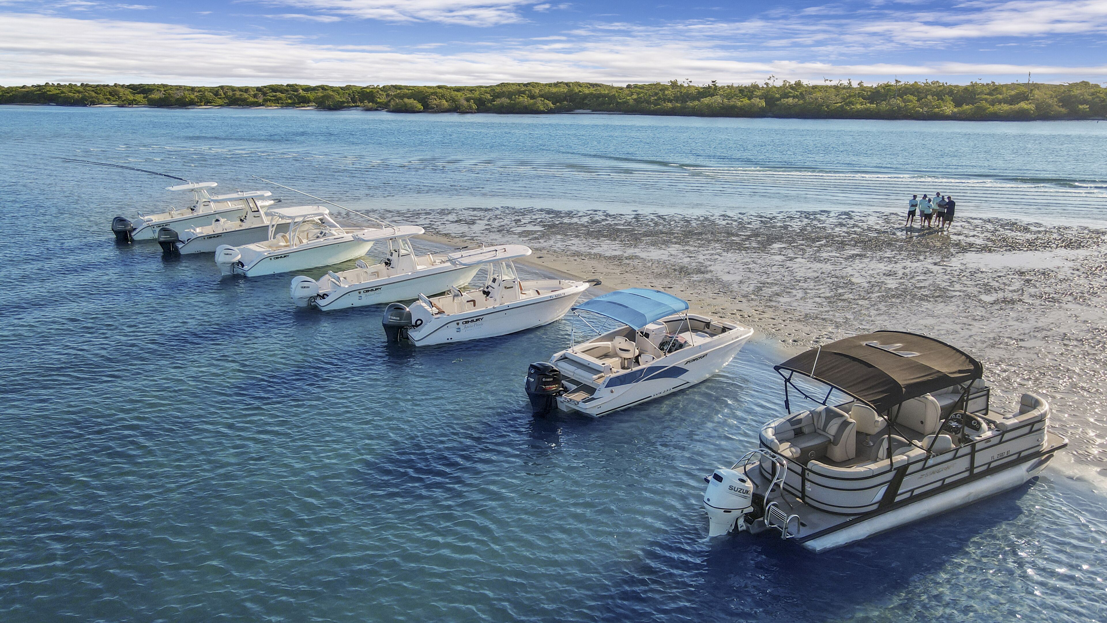 Un port de plaisance où plusieurs bateaux sont amarrés dans des eaux calmes, au milieu d’un paysage naturel.