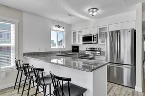 Fridge, microwave, oven, stovetop - Oceanfront condo w/ocean views and community pool access. 2br/2ba (Carolina Beach)