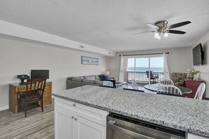 Interior - Oceanfront condo w/ocean views and community pool access. 2br/2ba (Carolina Beach)