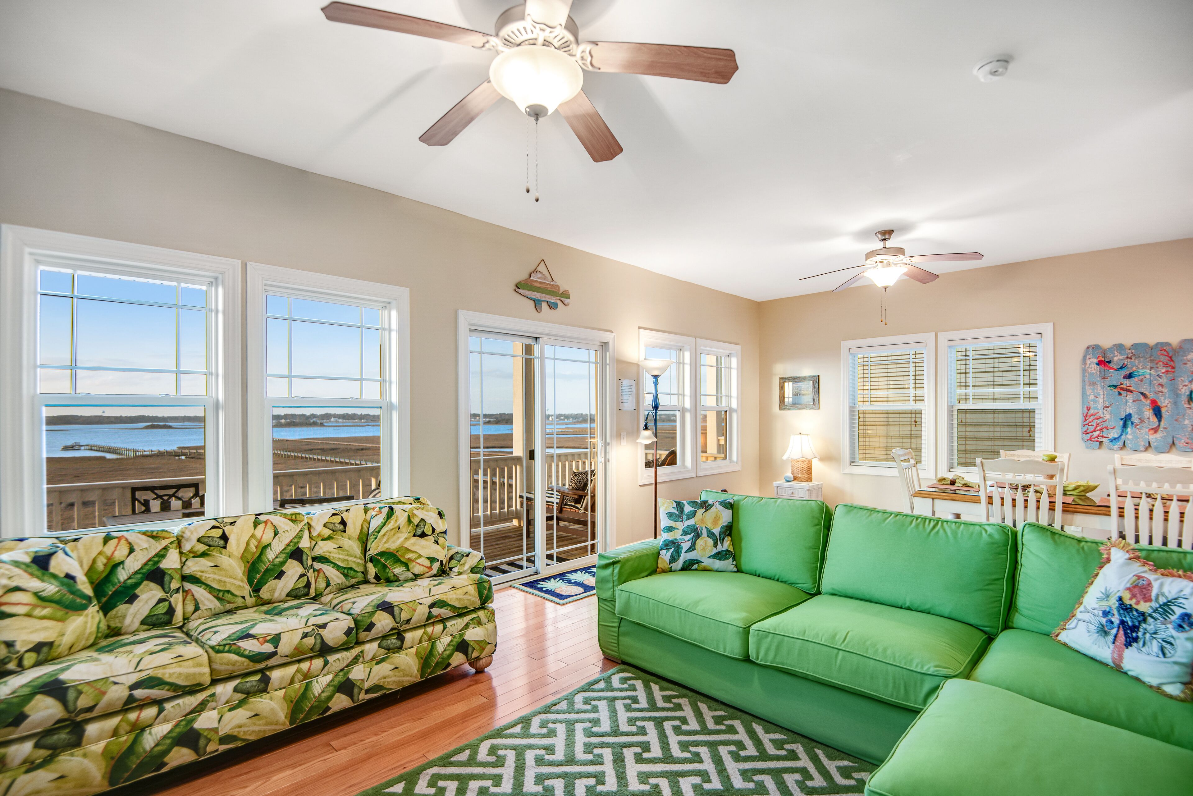 Water view home with seasonal pool and dock access - dog-friendly