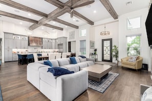 Smart TV, fireplace, stereo, offices