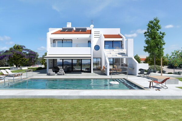 Outdoor pool, a heated pool