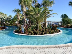 Relax at the Lazy River in Aloha Clubhouse