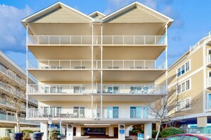 Exterior - Sea Palms condo with fireplaces, private W/D, and ocean view - 350 feet to beach (Ocean City)