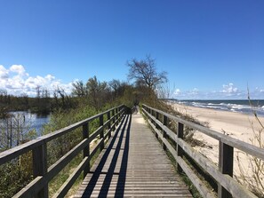 Beach nearby, sun-loungers