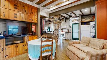 TV, DVD player, books