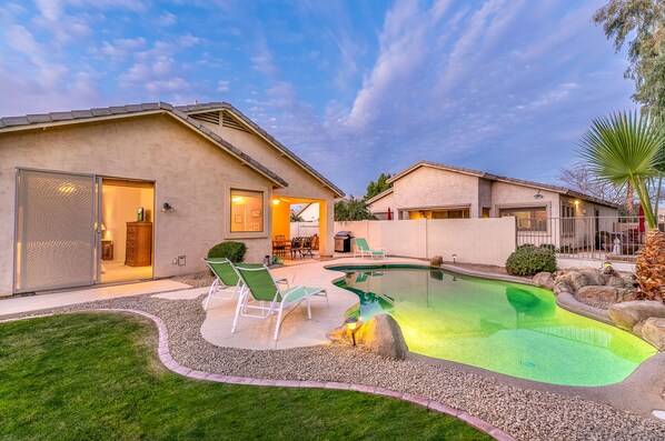 Outdoor pool, a heated pool