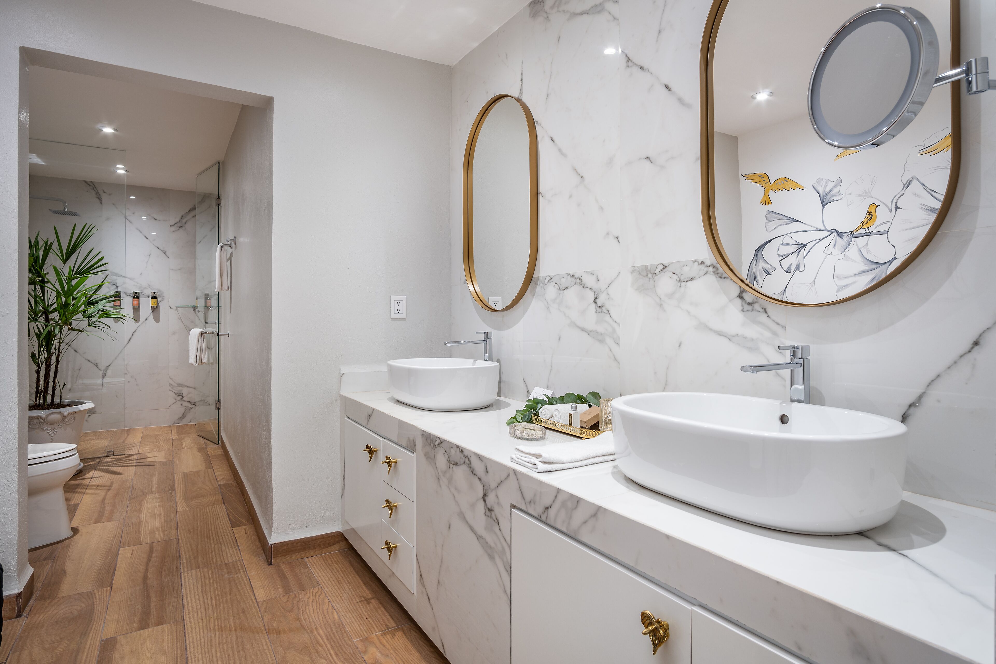 deluxe room | bathroom | shower, slippers, towels