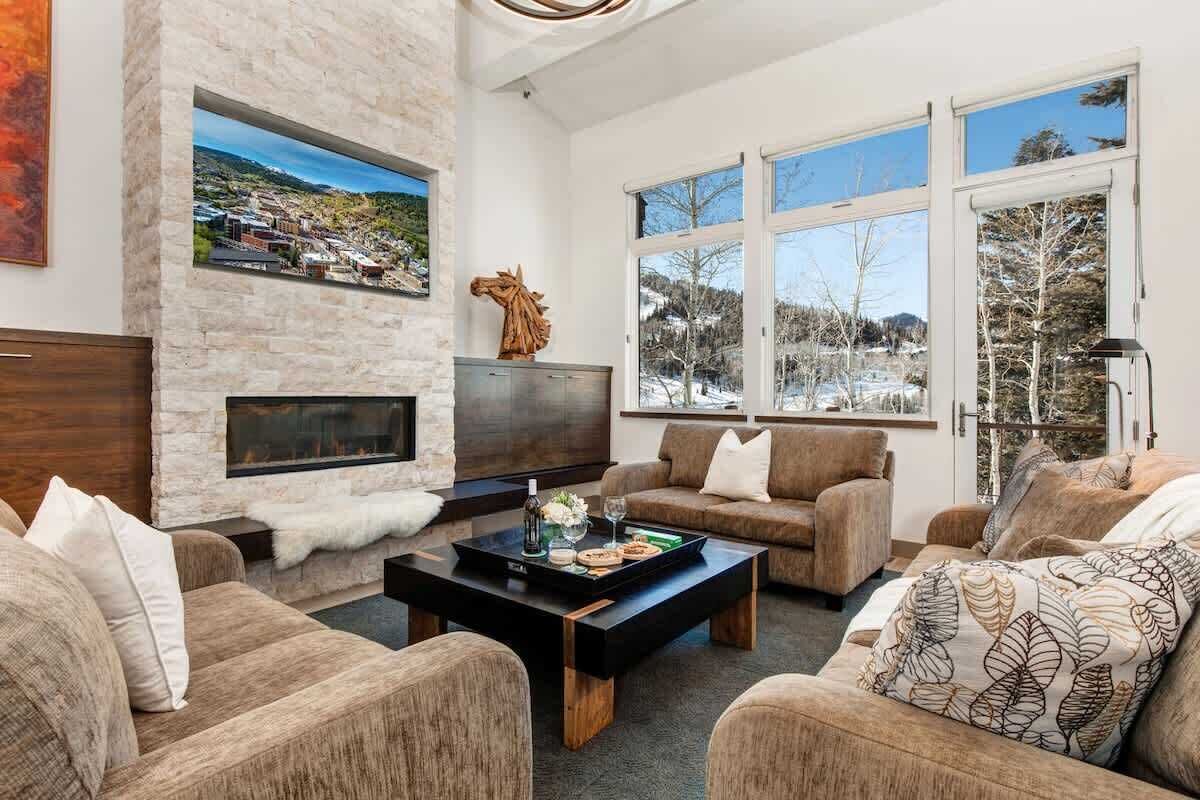TV, fireplace, offices
