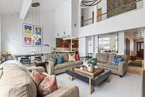 TV, fireplace, offices