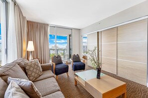 Smart TV, fireplace, stereo - Private Oceanfront Condominium with Beach Access and Resort Services (Sunny Isles Beach)