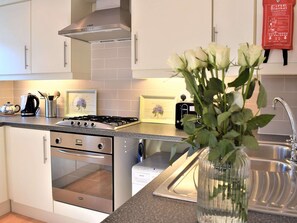 Oven, dishwasher, cookware/dishes/utensils