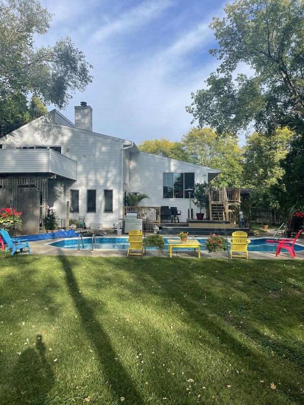 Outdoor pool, a heated pool - Contemporary home in quiet neighborhood with pool & great back yard close to all (Middleton)