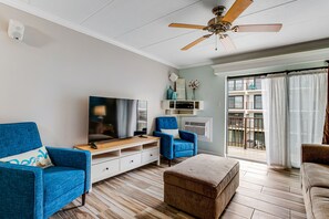 TV, stereo - Third-Floor Condo with High-Speed WiFi, & Balcony – Steps From the Beach (Ocean City)