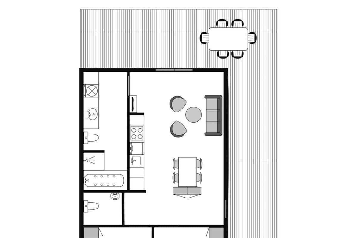 Comfort Bungalow (4-persoons bungalow) | Floor plan