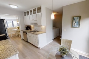 Fridge, microwave, dishwasher, coffee/tea maker