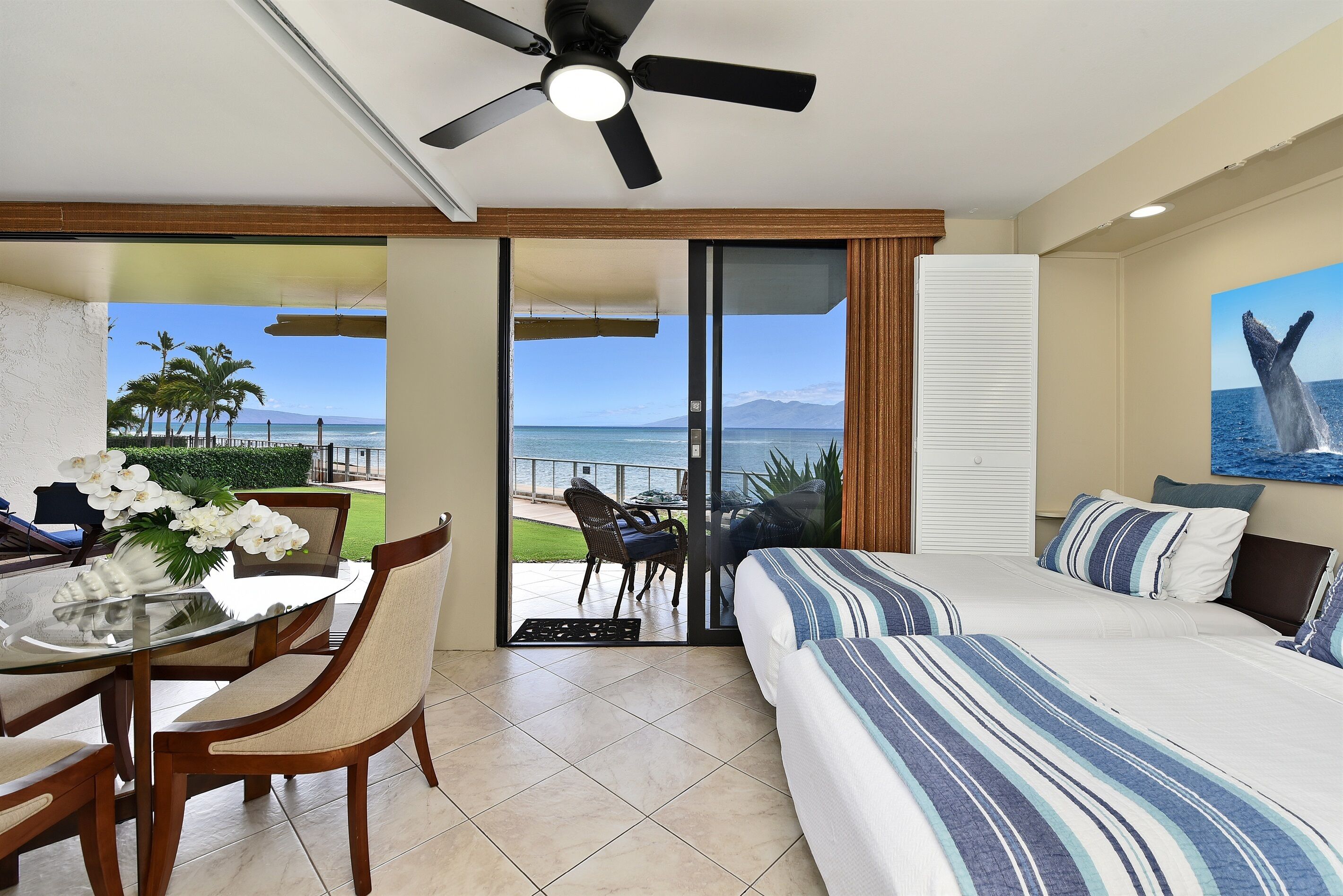 2 bedrooms, iron/ironing board, internet, bed sheets