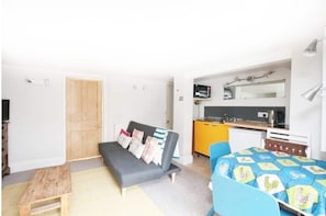 TV, DVD player, books
