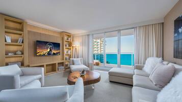 Smart TV, video games, DVD player, foosball