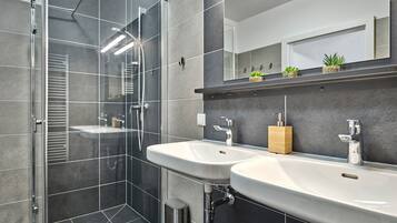 Dusche, Haartrockner, Handtücher