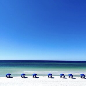 Beach nearby, sun-loungers