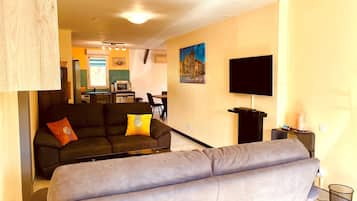 Smart TV, DVD player, video library, computer monitors