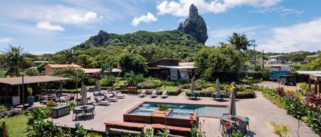 3 outdoor pools, pool umbrellas, pool loungers