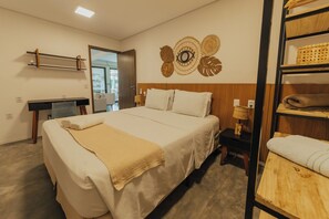 Appartement familial | Literie de qualité, lit avec matelas à plateau-coussin, minibar