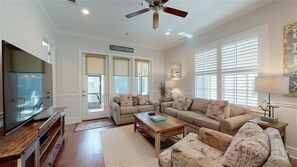 Smart TV, fireplace, video game console