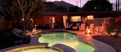 Piscine extérieure, piscine chauffée