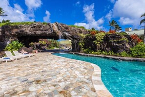 Outdoor pool, a heated pool - Gorgeous Beachfront Resort, 4 Beautiful Pools, Walkout lanai to the pools/ocean (Lihue)