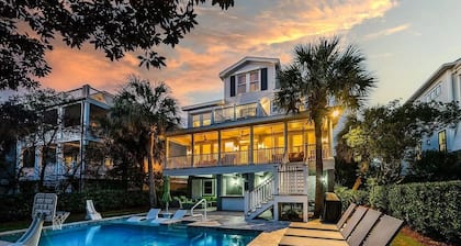 Exclusive 5K sq ft Home w/Backyard Oasis & Salt Water Heated Pool, Steps 2 Beach