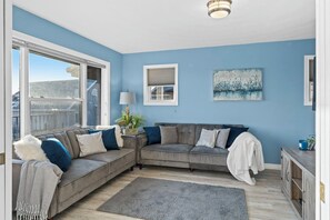 Smart TV, foosball, table tennis, books