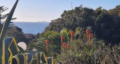 Ground-floor apartment with garden and barbecue near beach and shops.