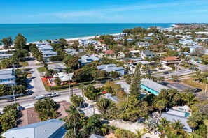 Aerial view - Turtle Tyme: Dog Friendly, Pool, Putting Green, 2 Blocks to Beach by Anna Maria Life (Holmes Beach)