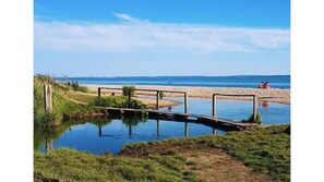 Beach nearby, sun loungers