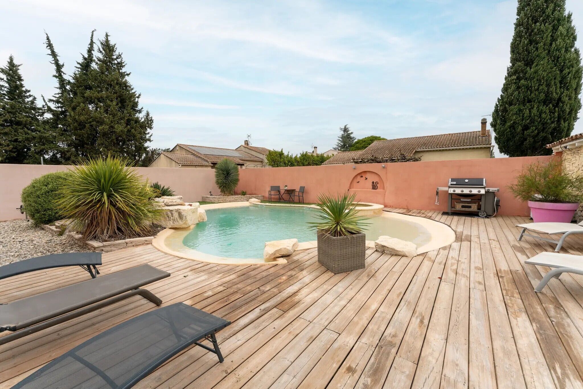 Piscine extérieure, piscine chauffée