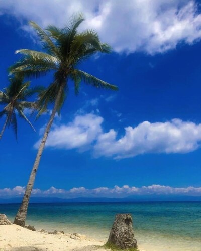 Beachfront and a stunning view of an island