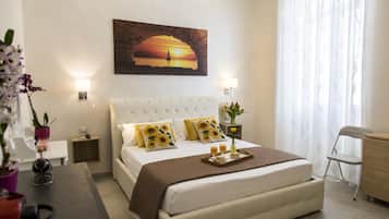 Premium bedding, down duvets, memory-foam beds, free minibar items