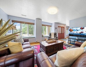 TV, fireplace, offices