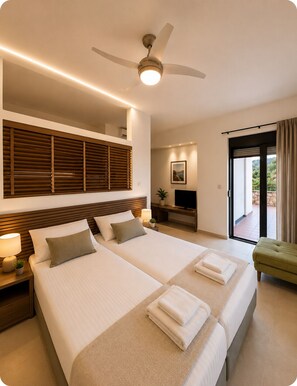 4 Schlafzimmer, Zimmersafe, Schreibtisch, Bügeleisen/Bügelbrett