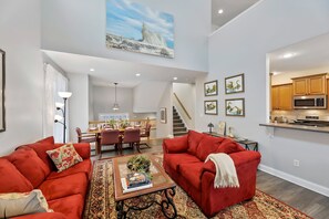 Smart TV, fireplace, DVD player, printers