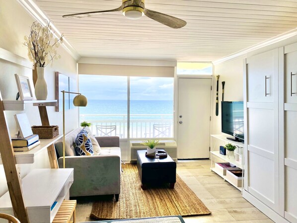 Studio, Ocean View, Beachfront (Sugar Sands) | Living area | 52-inch flat-screen TV with cable channels, TV - Symphony Beach Club (Ormond Beach)