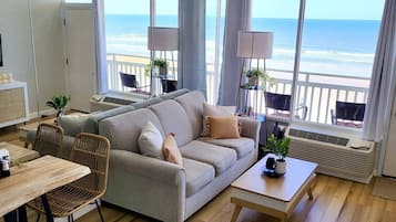 Studiolejlighed - havudsigt - ved stranden (The Lookout) | 1 soveværelse, individuelt design, individuel indretning