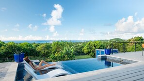 Outdoor pool - Tiny house on an acre with ocean view and private infinity pool. (Vieques)