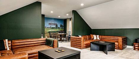 TV, fireplace, offices