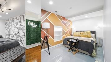 2 bedrooms, travel crib, free WiFi, bed sheets