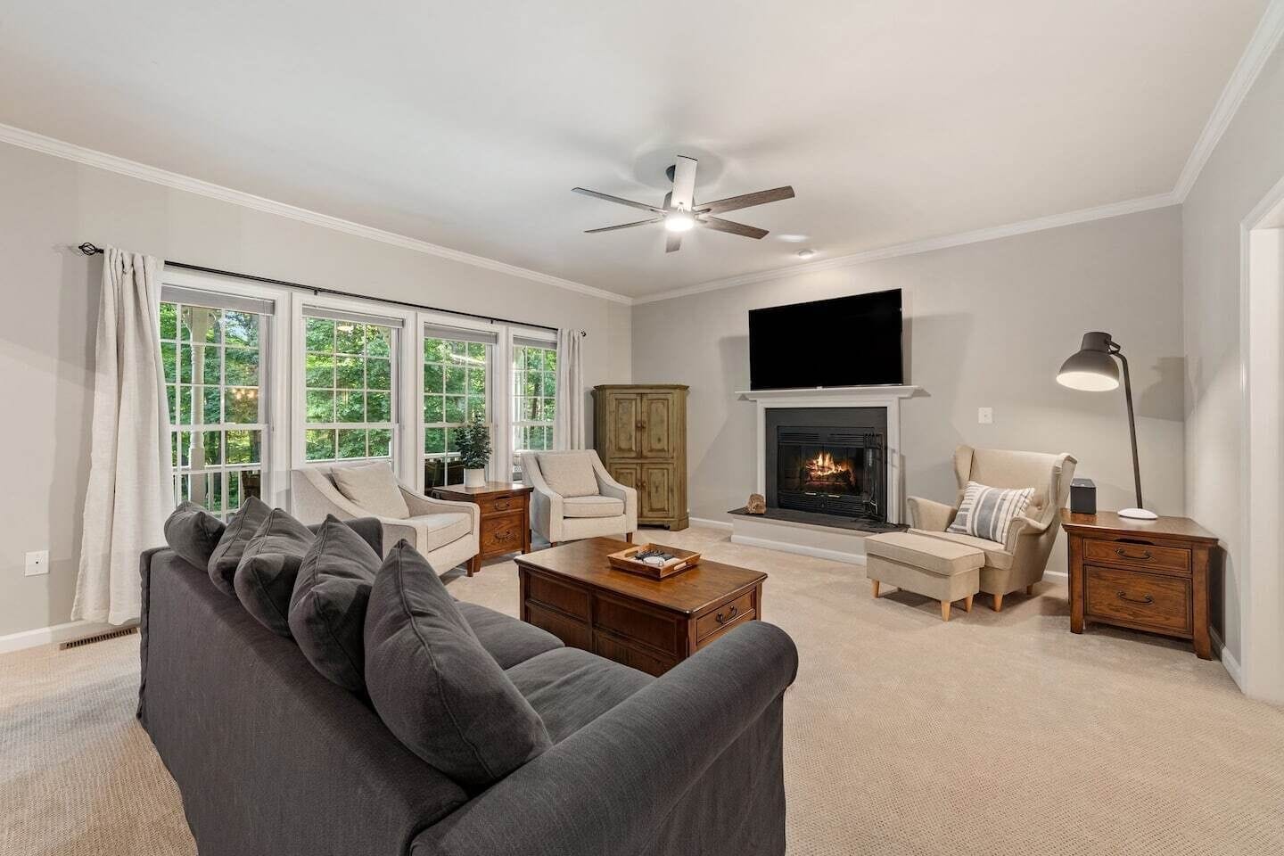 TV connectée, cheminée, espaces bureaux