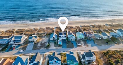 Pelican Watch at Holden Beach, Ocean front home with Heated Pool, and great views