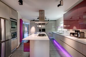Luxury Villa, 4 Bedrooms, Private Pool, Garden View | Private kitchen | Espresso maker, electric kettle, highchair, cleaning supplies